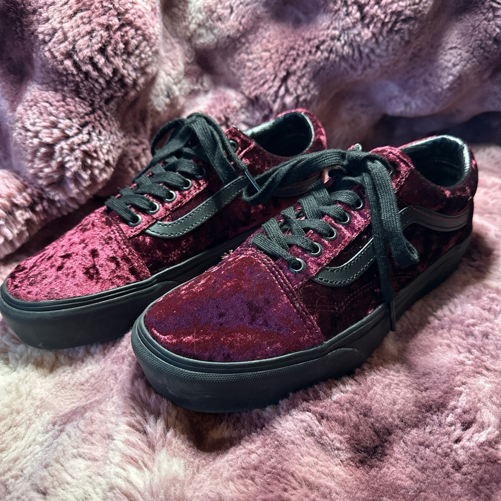 Crushed velvet Vans - 9.5 women’s